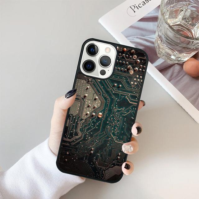The Integrated Circuit Board Phone Case For iPhone 17 Air 16 16e 15 14 plus 11 12 13 Pro max Bumper Shell Cover coque