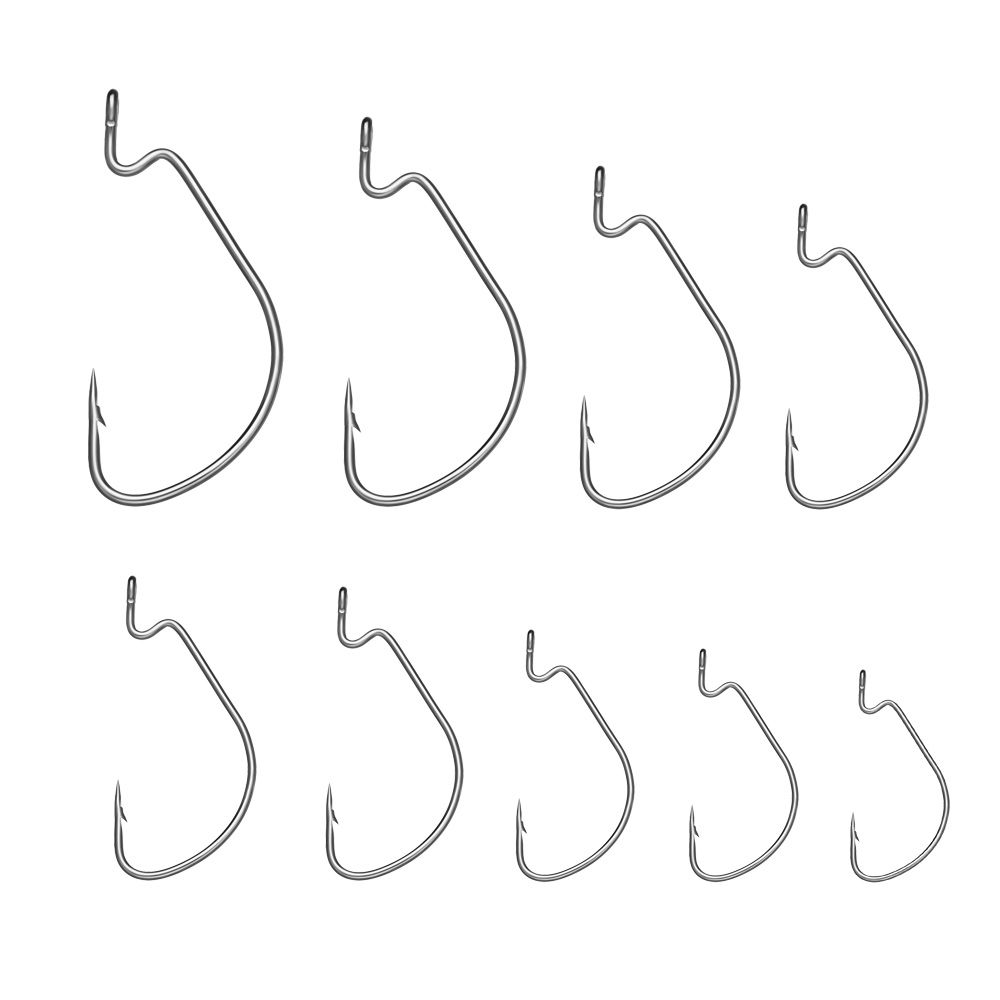 10pcs Anzuelos Lure Softjerk Worm Hook Fishing Tackle Wide Crank Fishhooks Fishing Hook