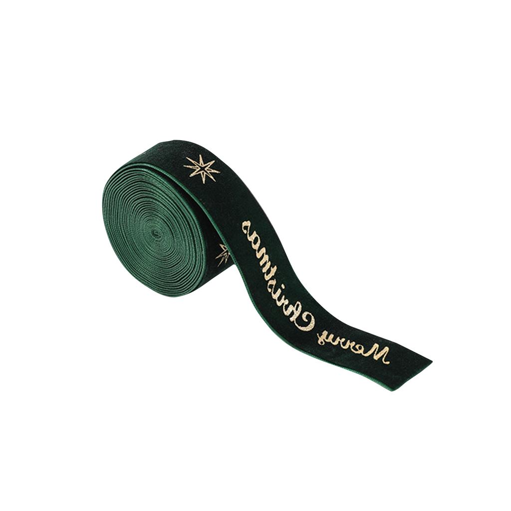 Рождественская лента Тканевый бант Лента для упаковки подарков Бархатная лента с принтом Подходит для праздничного свадебного украшения