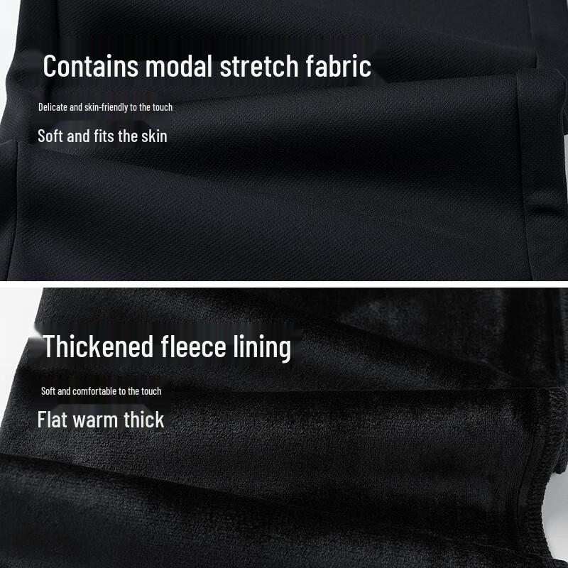 HLA Men's Winter Fleece-Lined Slim Straight Casual Pants