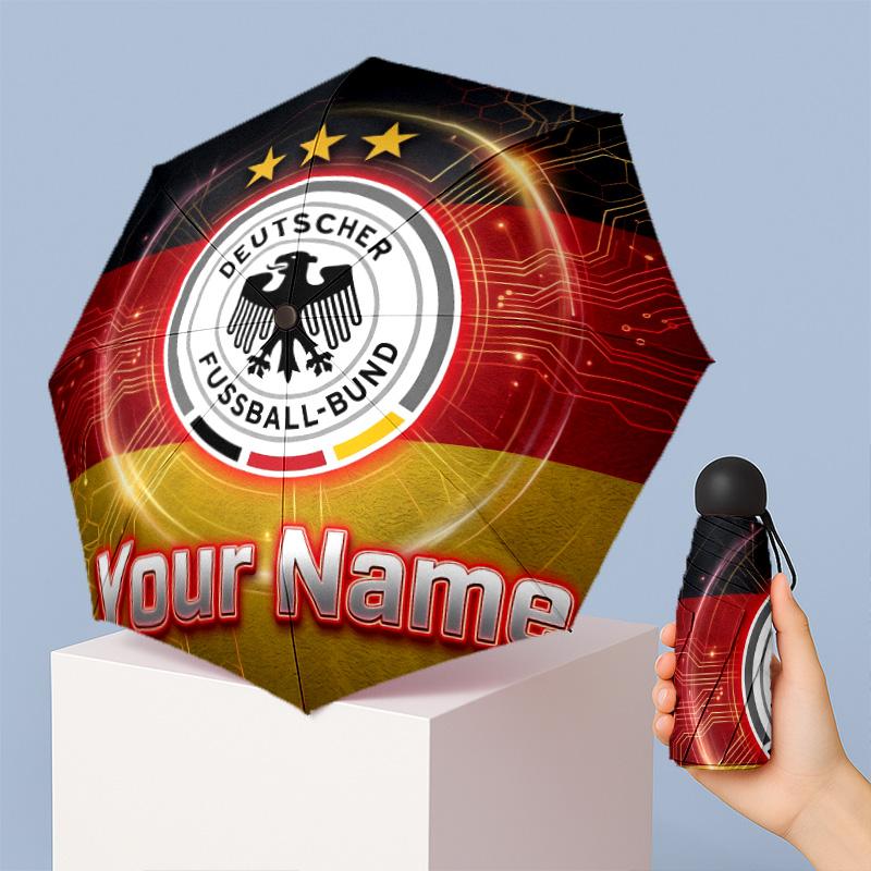 Germany national football team Manual Five Fold 8 Rib Umbrella Support Custom Text, Lightweight Travel Umbrella