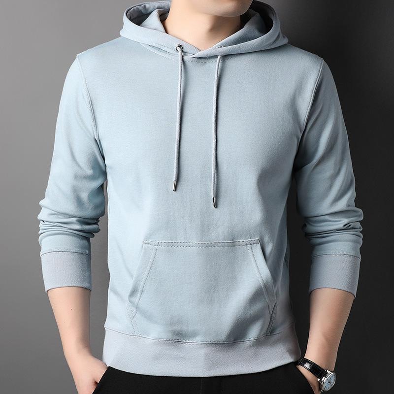 Мужская толстовка с капюшоном, однотонная, для отдыха, хлопковая, весенняя, новинка, универсальное пальто-кенгуру для молодежи и среднего возраста, тренд