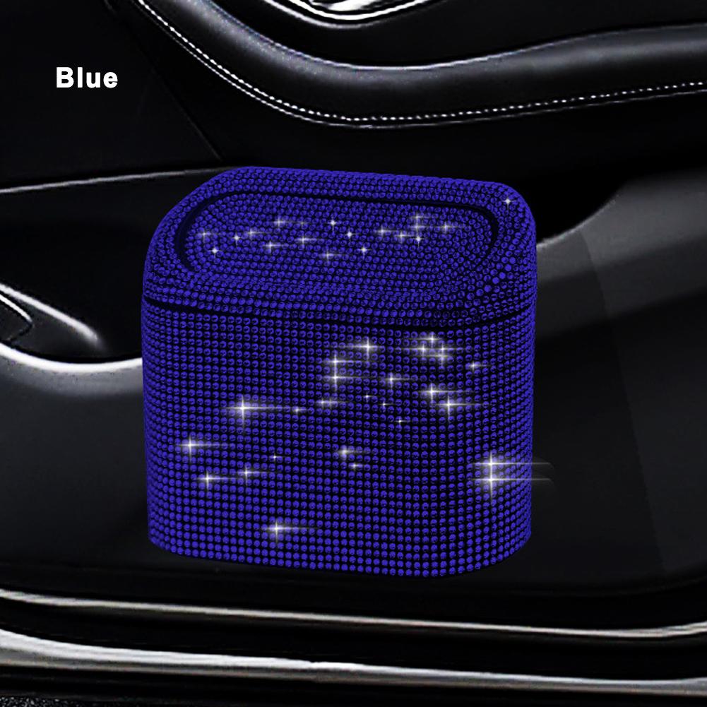 Алмазный кристалл, автомобильный мусорный бак с крышкой, герметичный мини-корзина для мусора, блестящий мусорный ящик, органайзер, контейнер