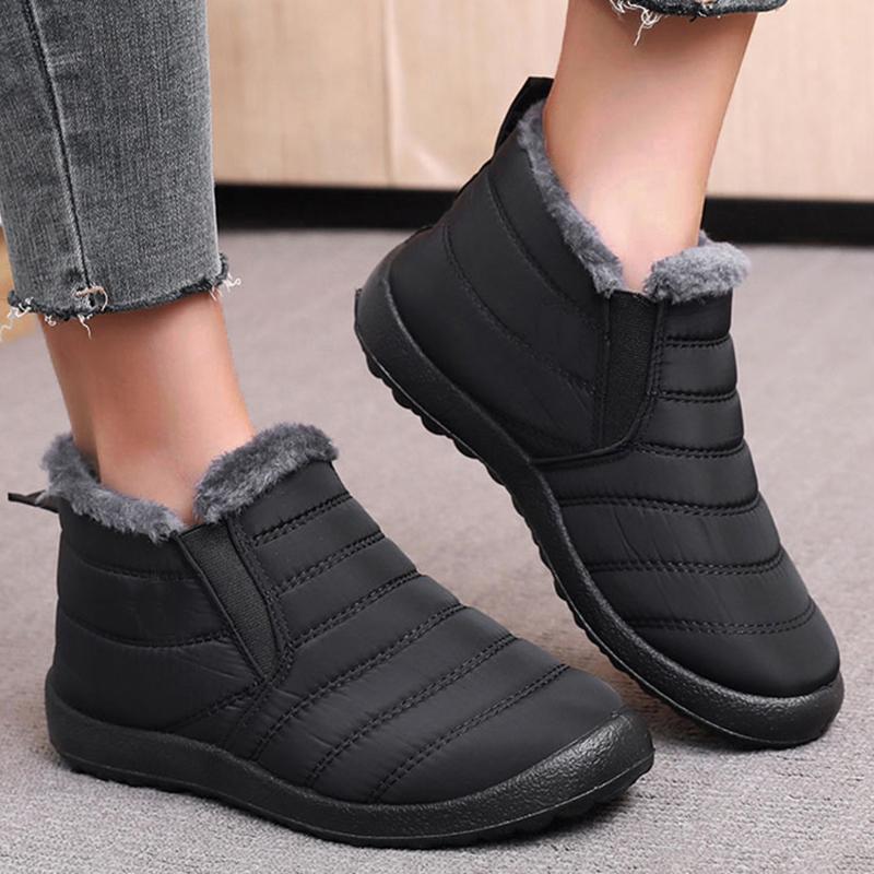 Fashion Women Boots Snow Fur Women Shoes Slip On Platform Plush Women's Boots Waterproof Ankle Boots New Winter Shoes Botas Mujer