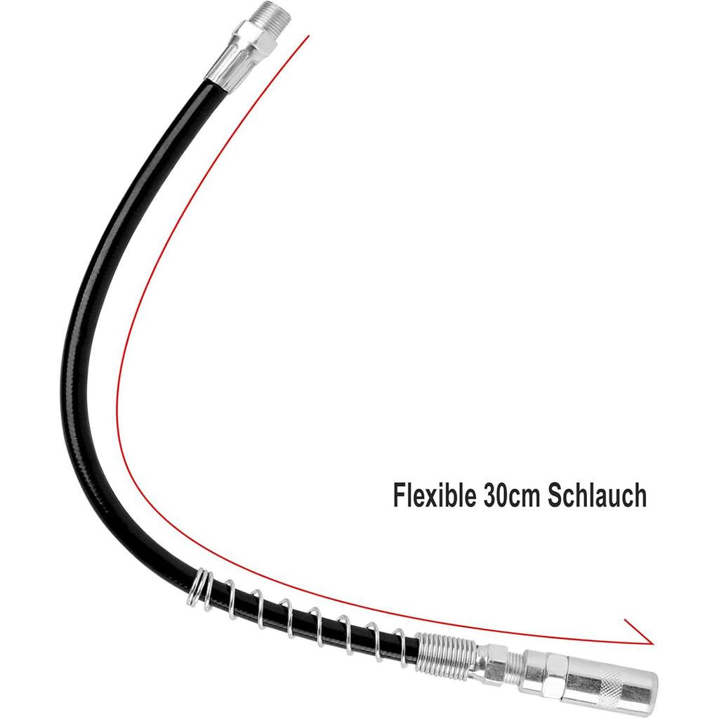 Смазочный соединительный элемент для инжекторов смазки, быстроразъемный адаптер с гибким удлинительным шлангом для труднодоступных мест