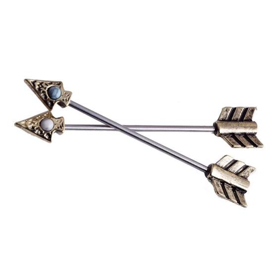 Ретро стрела промышленные леса бар ушной хрящ спираль штанга пирсинг ювелирные изделия