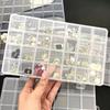 Простая прозрачная настольная коробка для хранения украшений и нейл-арта с разделенными отделениями