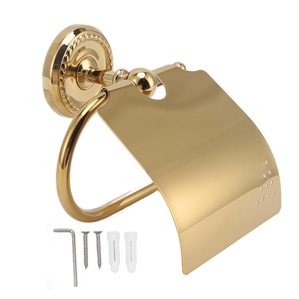 Exquisite Appearance Paper Roll Holder Copper Toilet Paper Holder Paper Towel Holder Space Saving