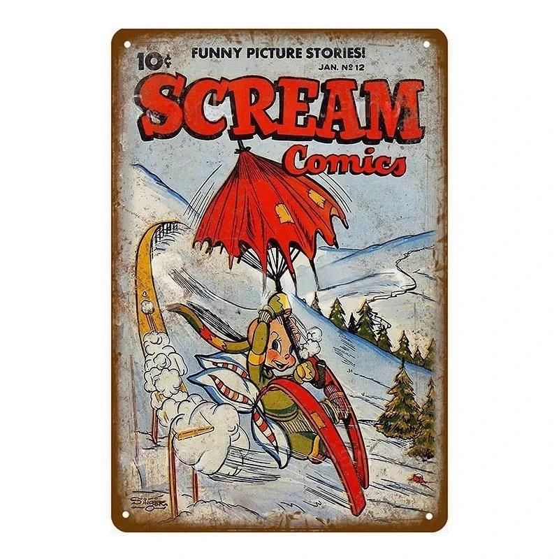 Винтажные металлические знаки с изображением мыши из комиксов, вывески, плакаты, пабы, металлические таблички, ретро-детские комнаты, домашняя спальня, гостиная, настенное искусство, декор