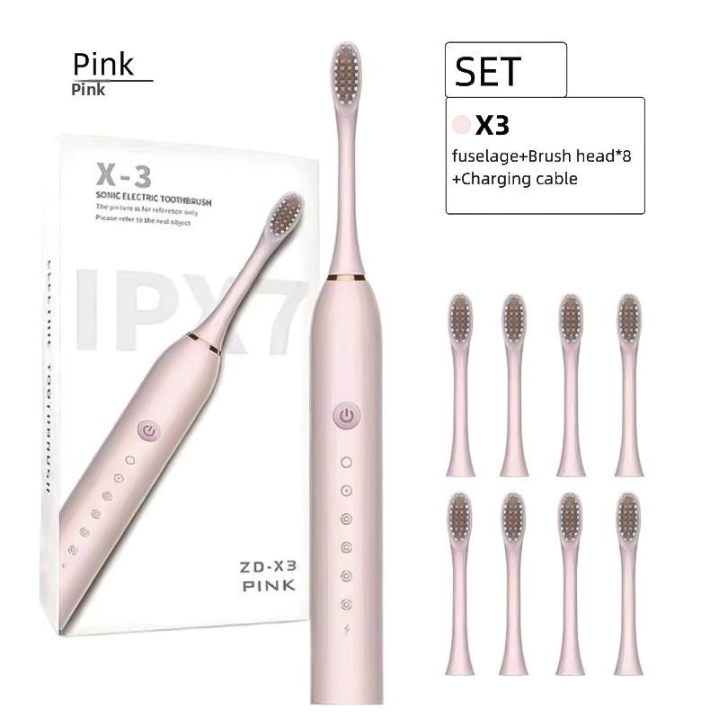 Электрическая зубная щетка, Перезаряжаемая модель, Универсальная щетка с мягкой щетиной для взрослых и детей, Портативный дорожный набор для домашнего использования, Зубная щетка.