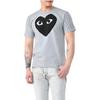 CDG Play T-Shirts Unisex Gray Crew Neck Moderate Straight Fit AX-T084-051-1