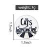 Cats Cosplay Band UV Printing Pins Vintage Rock & Roll Singer Brooches Lapel Badges Cartoon Animal Jewelry Gift for Kids Friends
