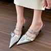 Pointed Toe High Heels Slippers Women Mules Shoes Summer Sandals Woman Flip Flops 2025 Elegant Dress Slides Party Pumps Mujer