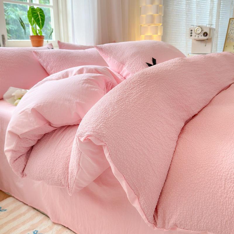 Популярный комплект пододеяльников Ins Bubble Washing Постельное белье Простыня Однотонная простыня для студенческого общежития для девочек