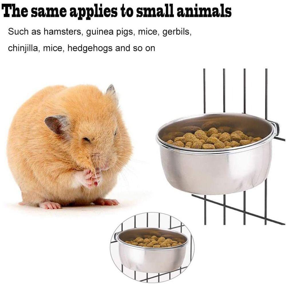 Food Box Stainless Steel Anti-gnawing Bird Feeder Pet Feeder Food Water Feeding Bird Food Cup