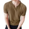 Мужская футболка с V-образным вырезом, однотонная повседневная футболка, летний свитер с короткими рукавами для повседневных выходов, занятий спортом дома, уличной одежды