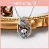 Skull Gothic Necklaces With Vintage Finish And Crow Shape Design For Halloween