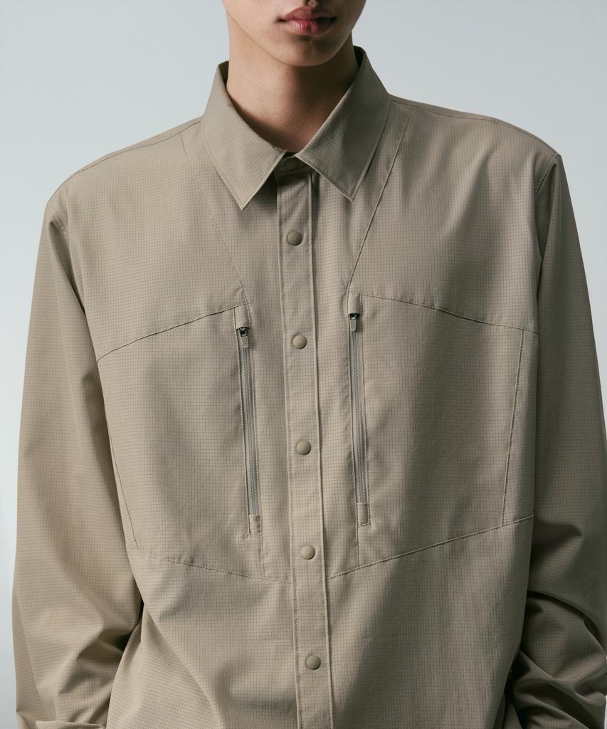 MUSINSA STANDARD [City Leisure] Airy Dot Utility Shirt [Grayish Beige]