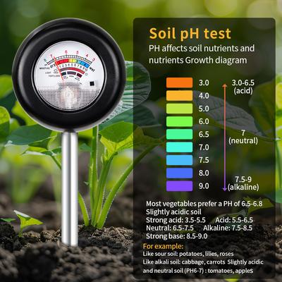 4 в 1 pH почвы влажность плодородие измеритель интенсивности солнечного света измерительный инструмент детектор влажности почвы для теплицы