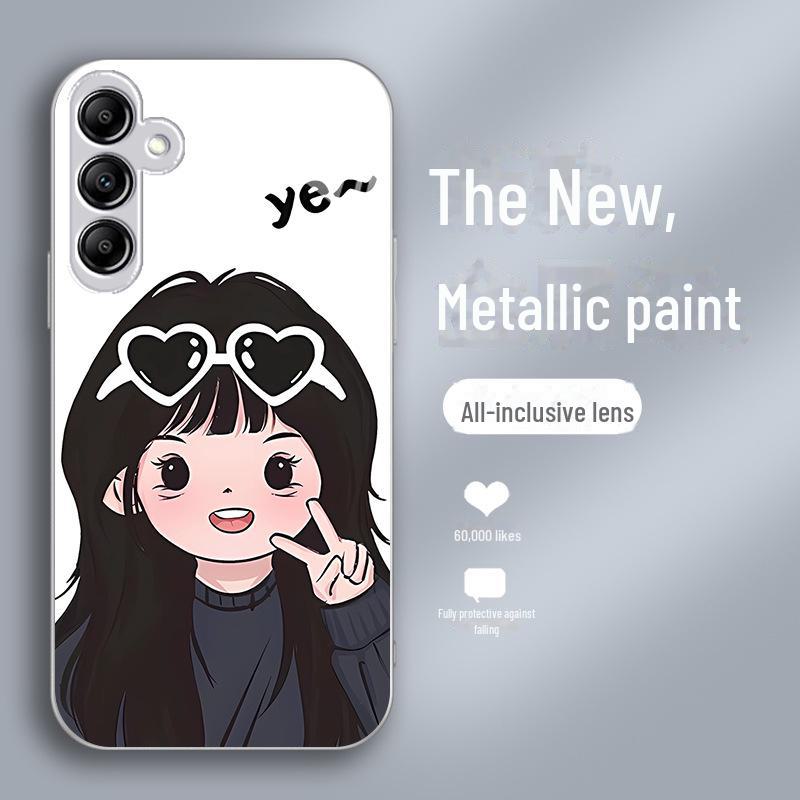 Креативный чехол из жидкого стекла для пары для Samsung A32, S21, S30, A23, A25