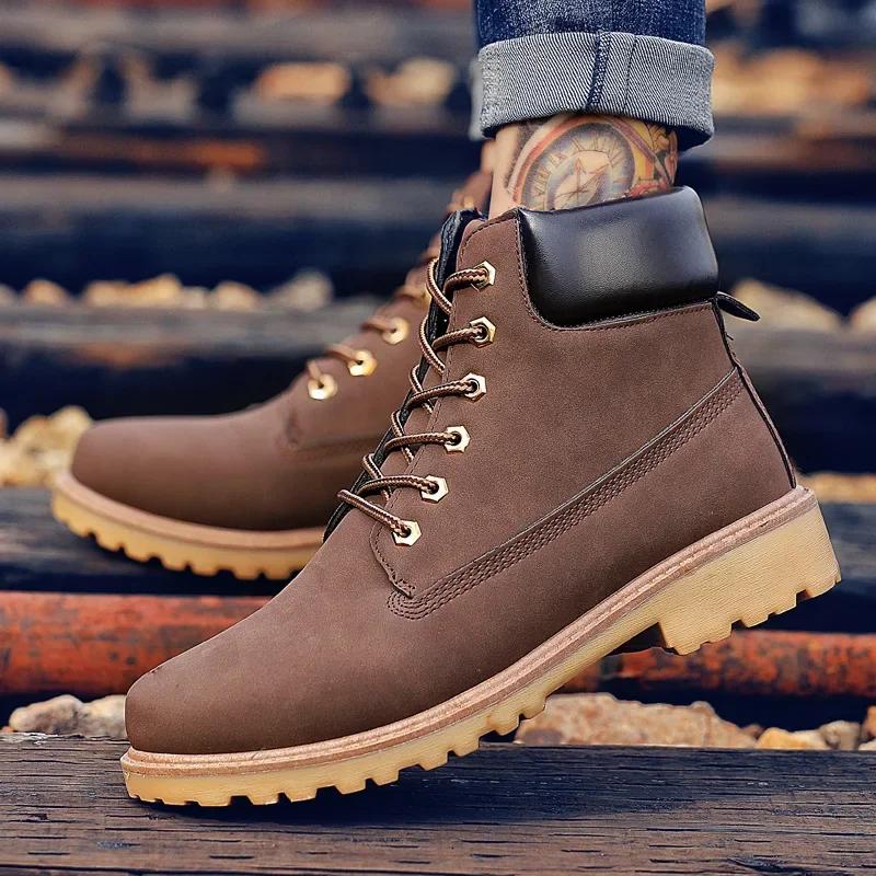 Fashion Unisex Men Boots New Men's Casual High Top Snow Boots Fashion Western Boot High Quality Shoes Women's boots Zapatillas De Hombre