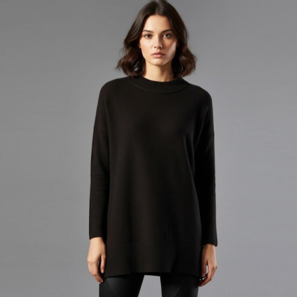 Elua Turtle Neck + Round Poncho Knit 4 Piece Set