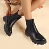 Мода Высокие Каблуки Женские Кожаные Снежные Ботильоны Дизайнерская Мода Повседневная Обувь для Ходьбы Женская 2025 Тренд Новые Зимние Уютные Ботильоны Женские