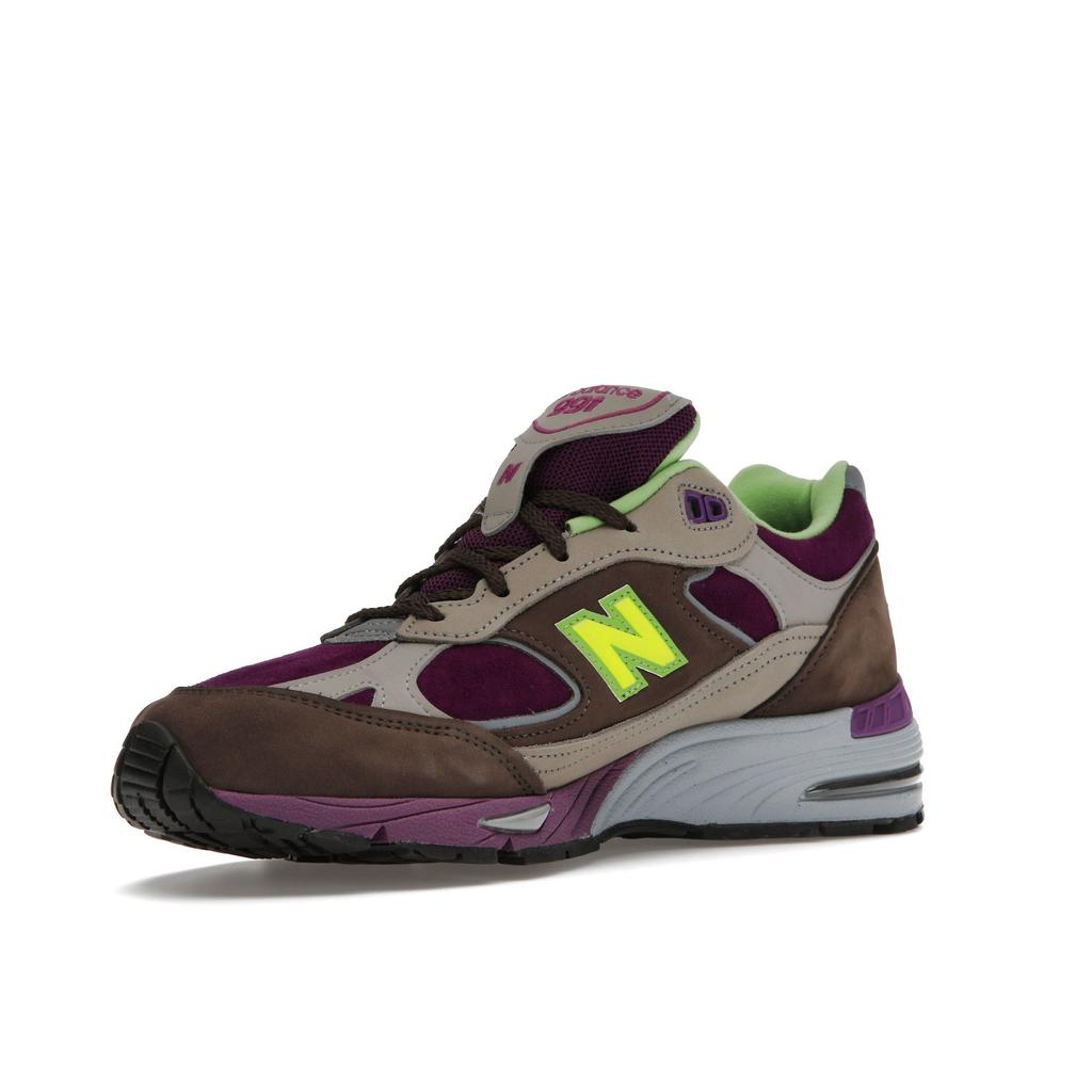 Stray Rats x New Balance 991 Сделано в Англии Фиолетовый Зеленый Женские Кроссовки Серый W991SRG
