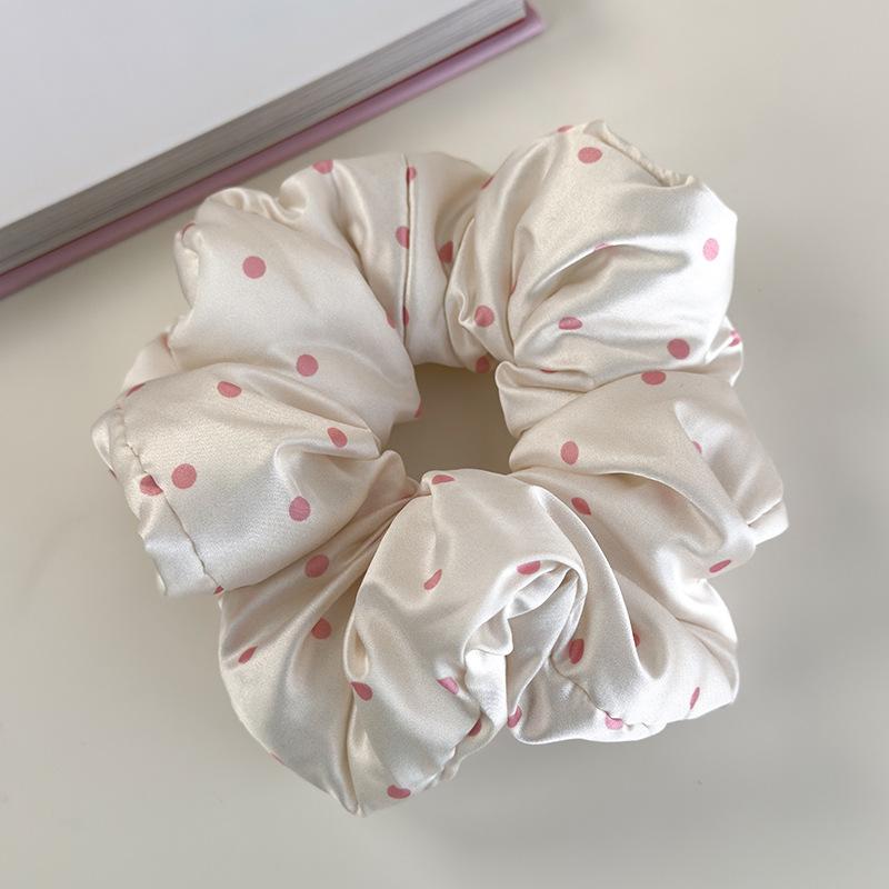 Girl Sweet Polka Dots Flowers Hair Scrunchies Solid Color Soft Filling Headbands Womens Classy Versatile Head Rope Hair Tie New