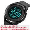 Timever Waterproof Digital Wristwatch with and Dual Time Includes Japanese Instruction Black Men's Stopwatch, LED, Alarm, Countdown, Functions,