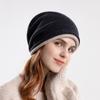 Autumn Winter Knitted Skullies Beanies Pile Cap Warm Ear Protection Cap Women Big Head Cap Ski Slouchy Cap Windproof Hat