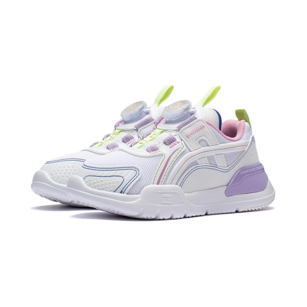 Li Ning Kids Comfortable Daily Non-Slip Wear-Resistant Low-Top Casual Shoes Kids Casual Shoes White Purple YKNT004-4