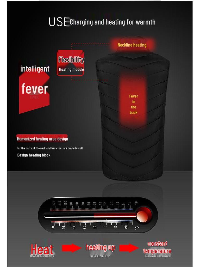 Унисекс Умный USB Жилет с подогревом - Электрическое теплое хлопковое пуховое пальто