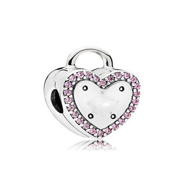 Key Lock Car Heart Clip Forever Always Diy Beads Fit  Charms Silver 925 Fashion Jewerly Bracelet for Women Baby
