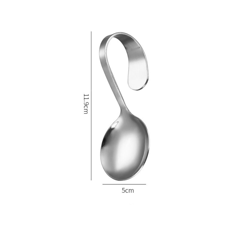 Rustproof Curved Handle Spoon Comfortable Grip Serving Spoons Dessert Spoons  Baby