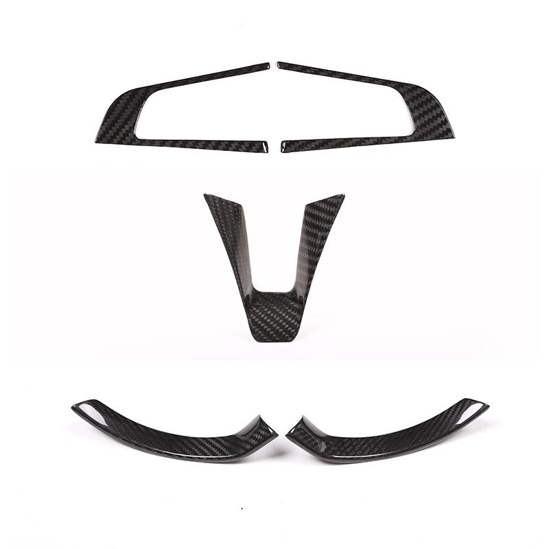 Real Carbon Fiber For Alfa Romeo Stelvio Giulia 2017-2019 Car Steering Wheel Decorative Frame Sticker Car Interior AccessoriesDA4