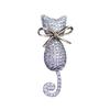 Милая брошь в виде котенка: Японский и корейский дизайн с микроинкрустацией цирконием, двухцветная гальваническая булавка.