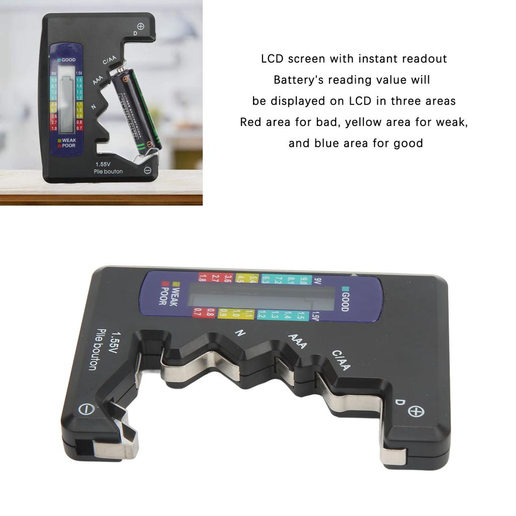 Цифровой тестер аккумуляторов Цифровой тестер емкости аккумуляторов Универсальный анализатор таблеточных элементов DCN AAA AA 9 В 1,5 В