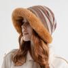Winter Women Fisherman Winter Faux Fur Fuzzy Bucket Hat
