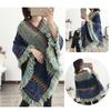 Bohemian Autumn Knitted Coat Knitted Comfy Autumn Winter V Neck Colorful Irregular Hem Cloak Coat Sweater