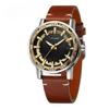 Мужские модные повседневные классические популярные механические часы с полым ручным управлением со стразами