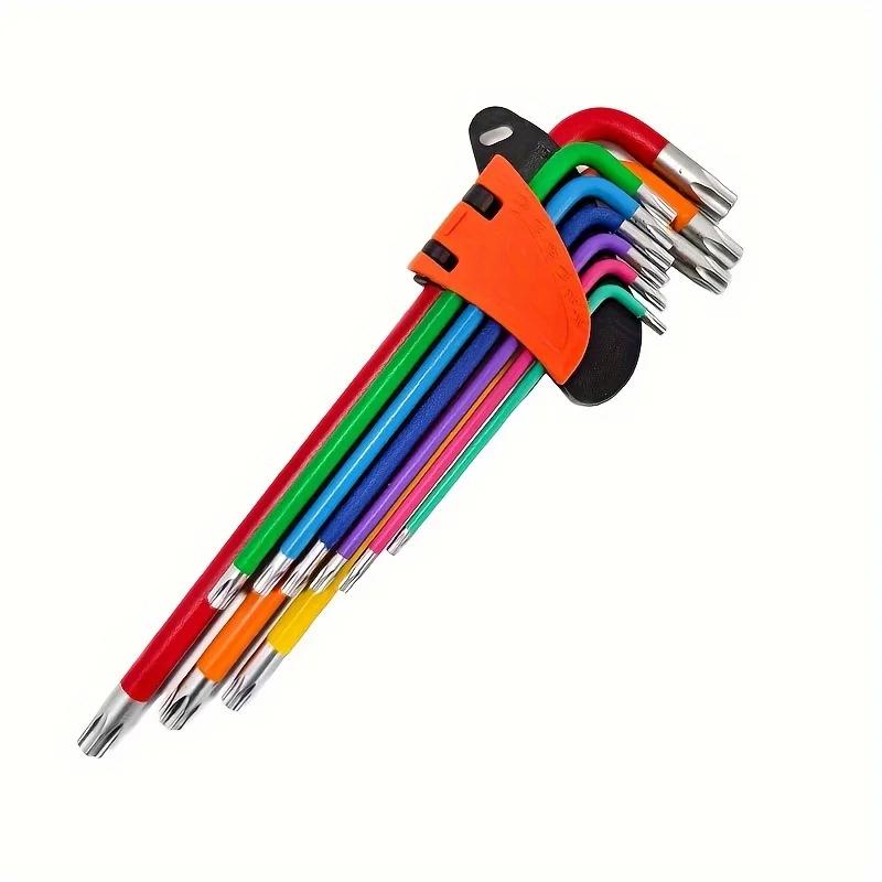 Набор шестигранных ключей L, комплект шестигранных ключей, 9 шт., набор шестигранных ключей с длинной рукояткой, шестигранный ключ от 1,5 мм до 10 мм, ручные инструменты для ремонта велосипедов