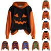 Женская повседневная и модная толстовка с капюшоном с длинными рукавами и принтом на Хэллоуин, теплая рубашка, свободная и удобная толстовка