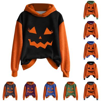 Женская повседневная и модная толстовка с капюшоном с длинными рукавами и принтом на Хэллоуин, теплая рубашка, свободная и удобная толстовка