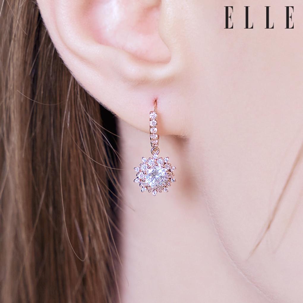 Серьги-гвоздики 14K Lori с кубическим цирконием (Золотая булавка) ELGPEE446