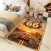 Старинный знак Route 66 закат кабриолет Ковер с принтом для гостиной спальни дивана домашнего декора Рус Нескользящий коврик для пола Роскошный подарок
