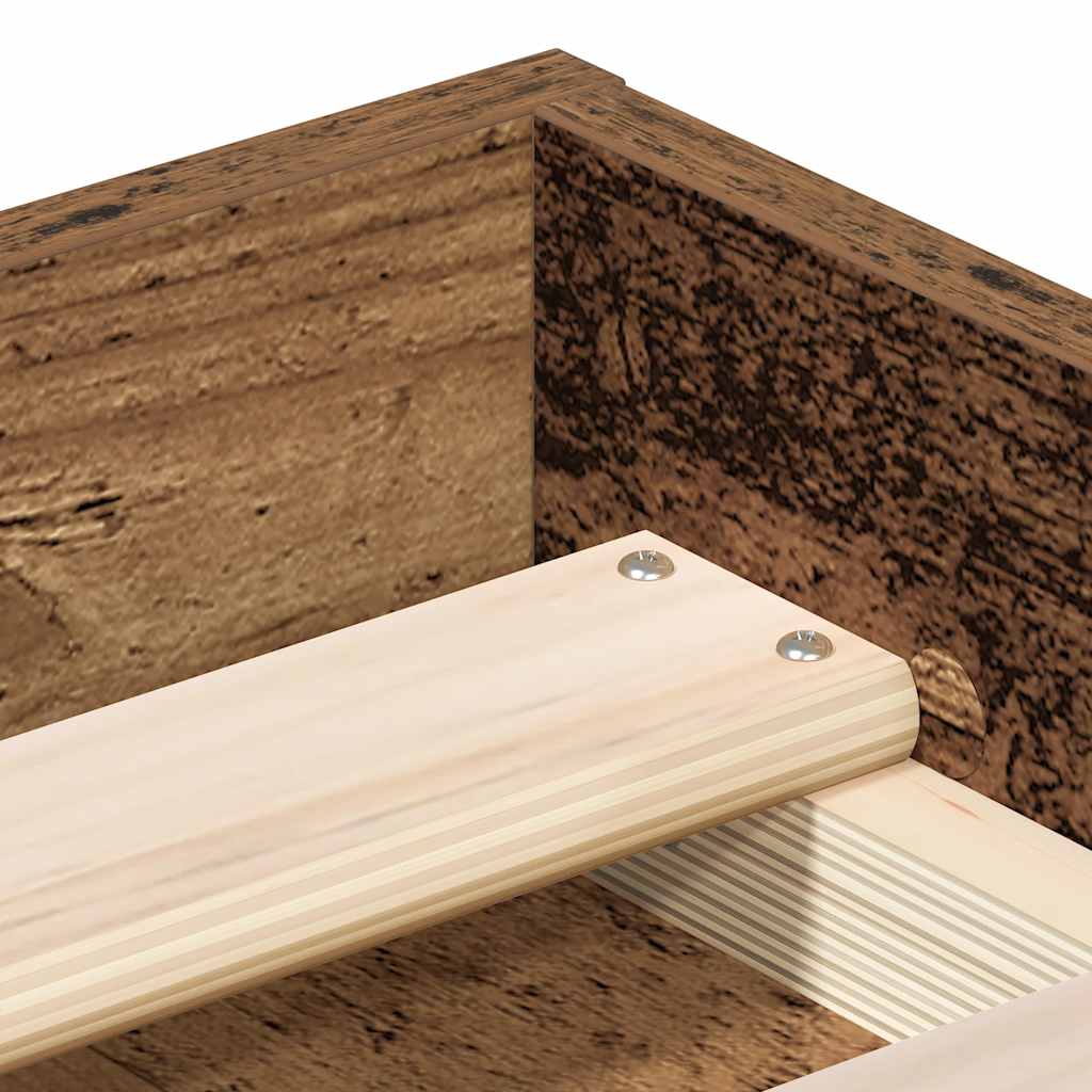 Bed Frame without Mattress Vintage Wood Look 100 x 200 cm Wood Based Material