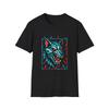 Unisex Softstyle T-Shirt – Glitched Cyber Wolf, Red Eyes Predator Shirt, Street