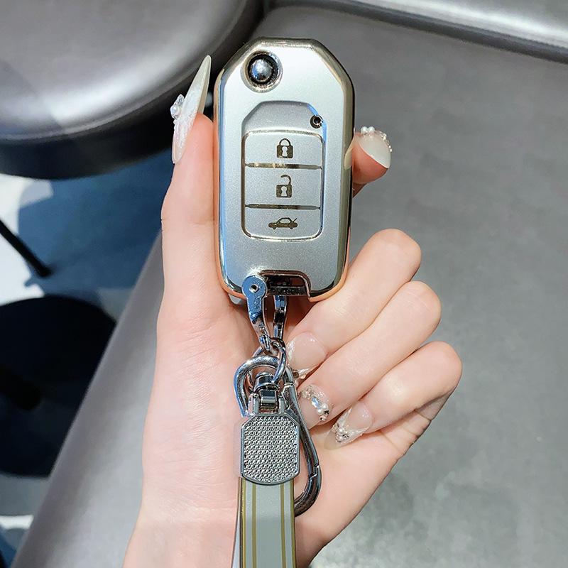 Чехол для ключей для Honda CRV, Accord, Civic, URV, Vezel, Fit и Lingpai с чехлом и пряжкой.
