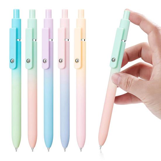 5 шт. гелевых ручек, выдвижные ручки с защитой от стресса, гелевые чернильные ручки с кончиком 0,7 мм, удобные ручки с щелчковым дизайном для письма